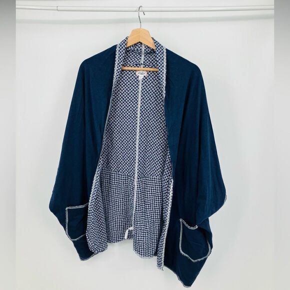 Lucky brand | navy blue oversizeded kimono / cardigan wrap | large / XL - Picture 1 of 6